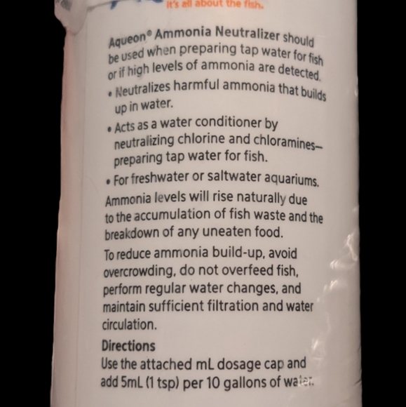 Aqueon Ammonia Neutralizer Aquarium Water Conditioner Treatment NWT - Picture 4 of 4